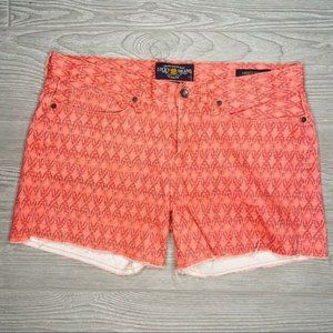 Lucky brand abbey short pink Aztec print design shirts size 10 / 30 pink /orange